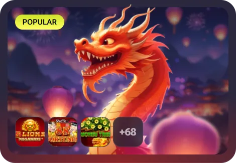 Festive Asia slots category at WINO Casino featuring 5 Lions Megaways and 88 Fortunes