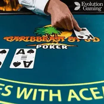Caribbean Stud Poker live dealer game by Evolution at Wino Casino